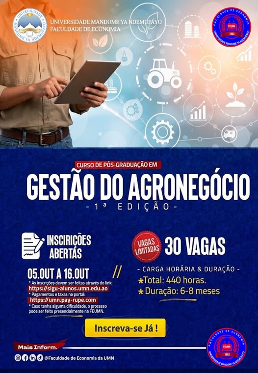 Imagem: CANDIDATURA PARA PÓS-GRADUAÇÃO EM GESTÃO DO AGRONEGÓCIO